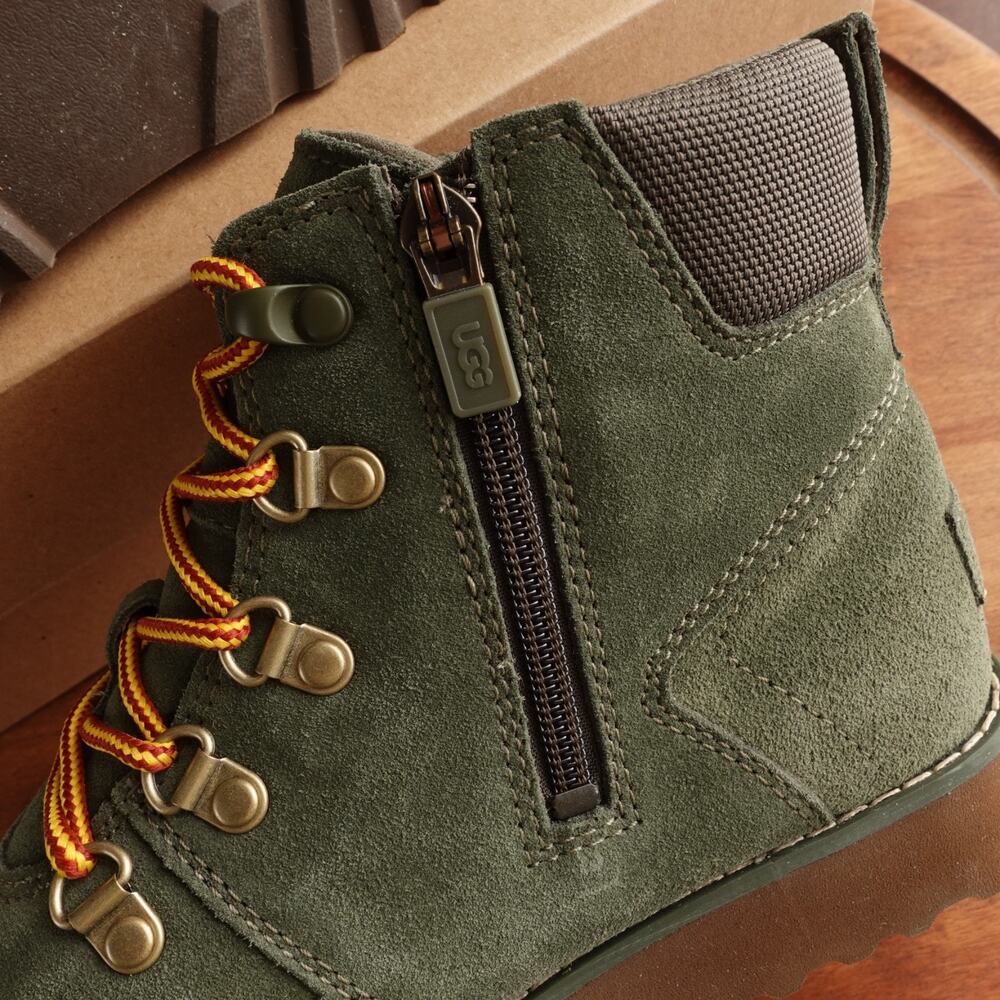 UGG Boots Youth Size 4 Green Hilmar CWR Suede Ankle Waterproof Zip Lined Winter - Picture 12 of 16